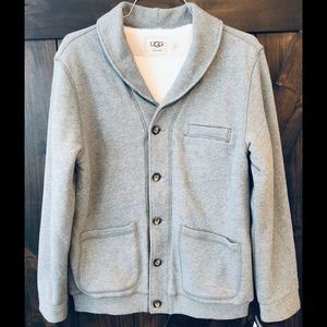 mens sherpa lined cardigan